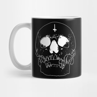 Black skull inverted cross Mug
